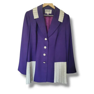 Night Studio New York80s/90s Purple Blazer Jacket Metallic Bling Size  14